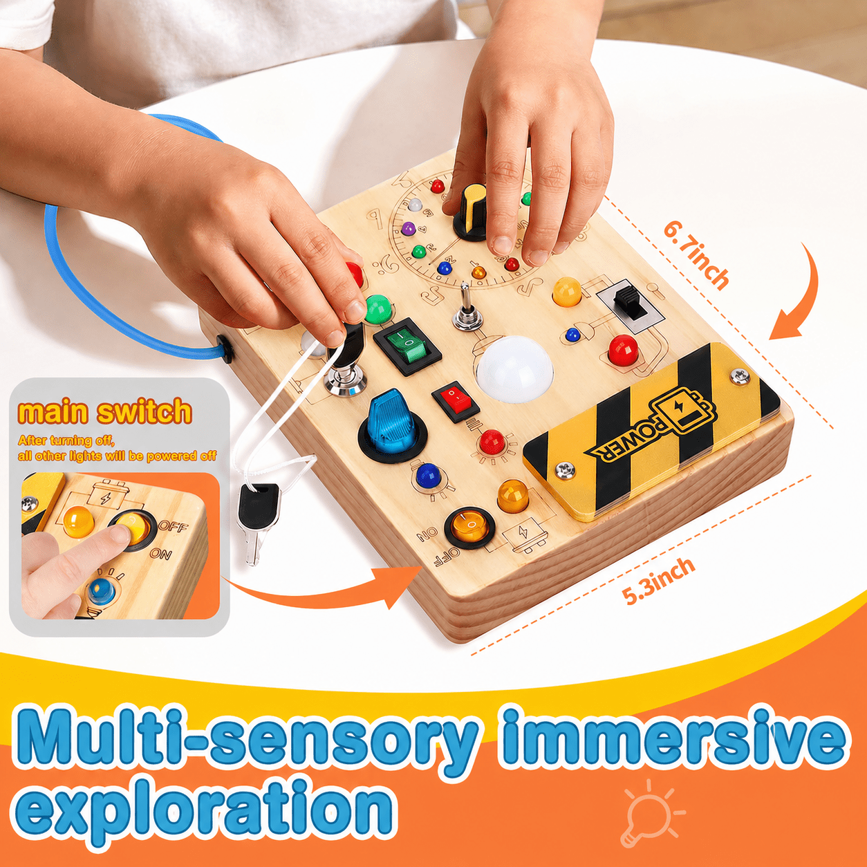 Montessori Switch & Light Activity Board