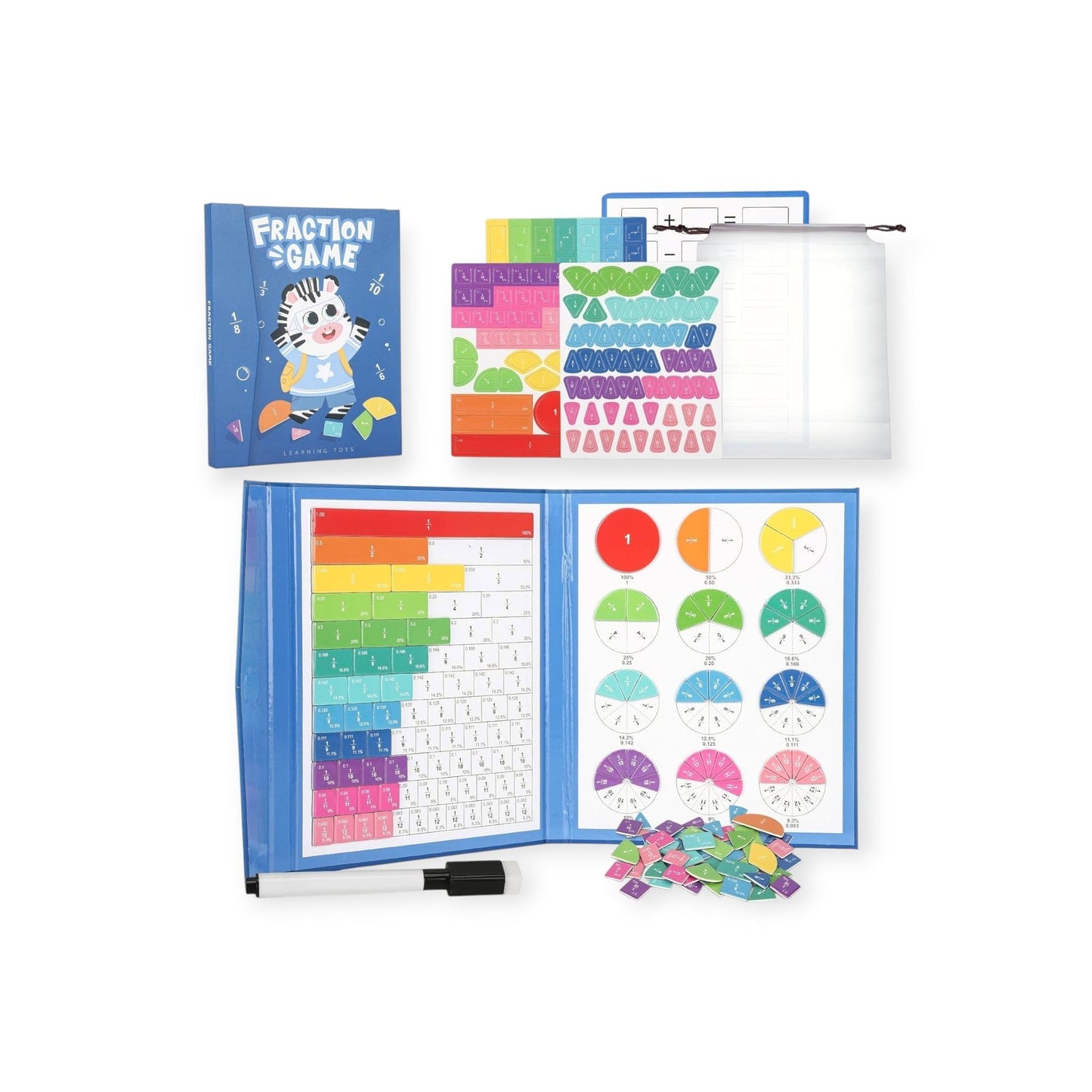 Magnetic Fraction Tiles & Circles Math Set