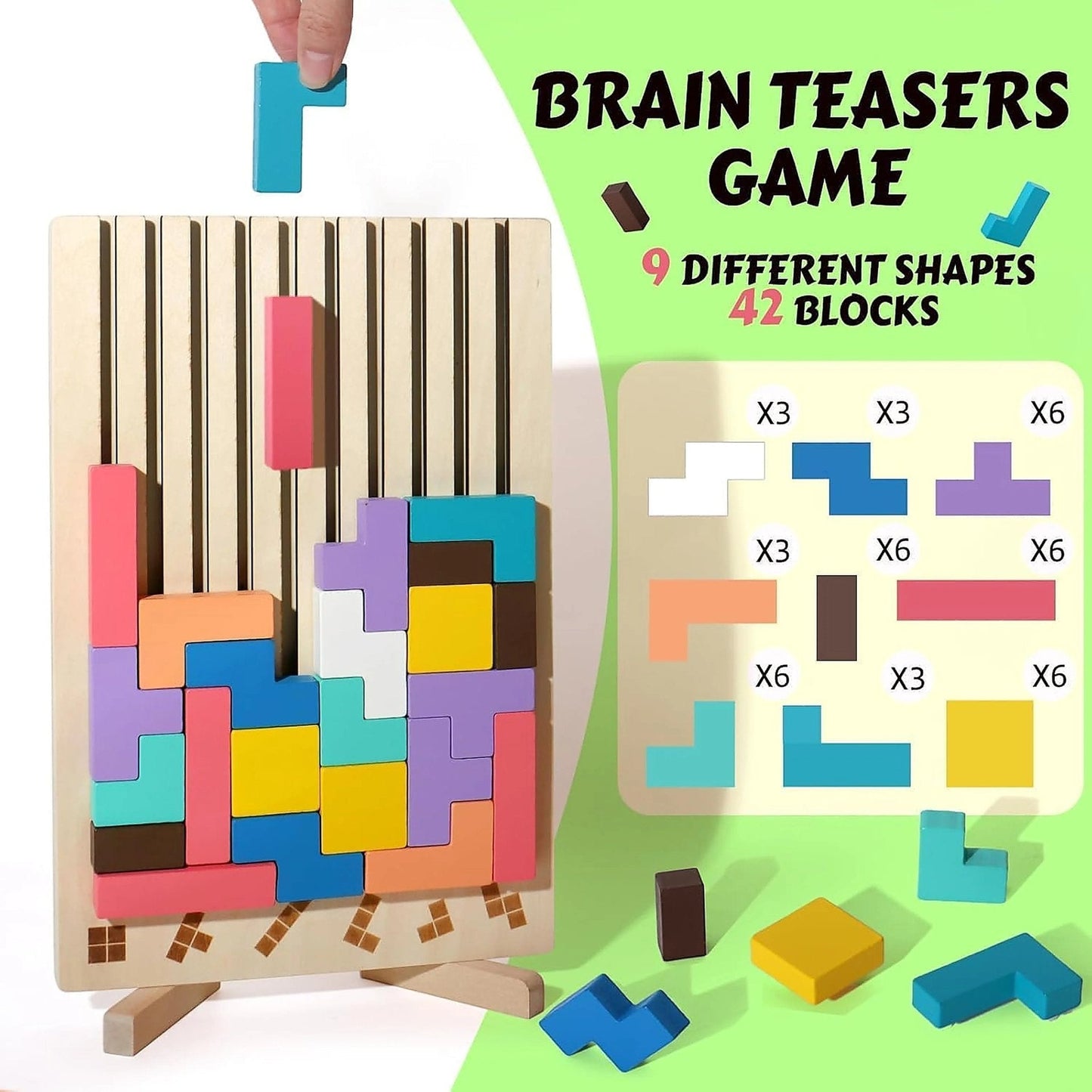 Montessori 3D Tangram Puzzle Blocks