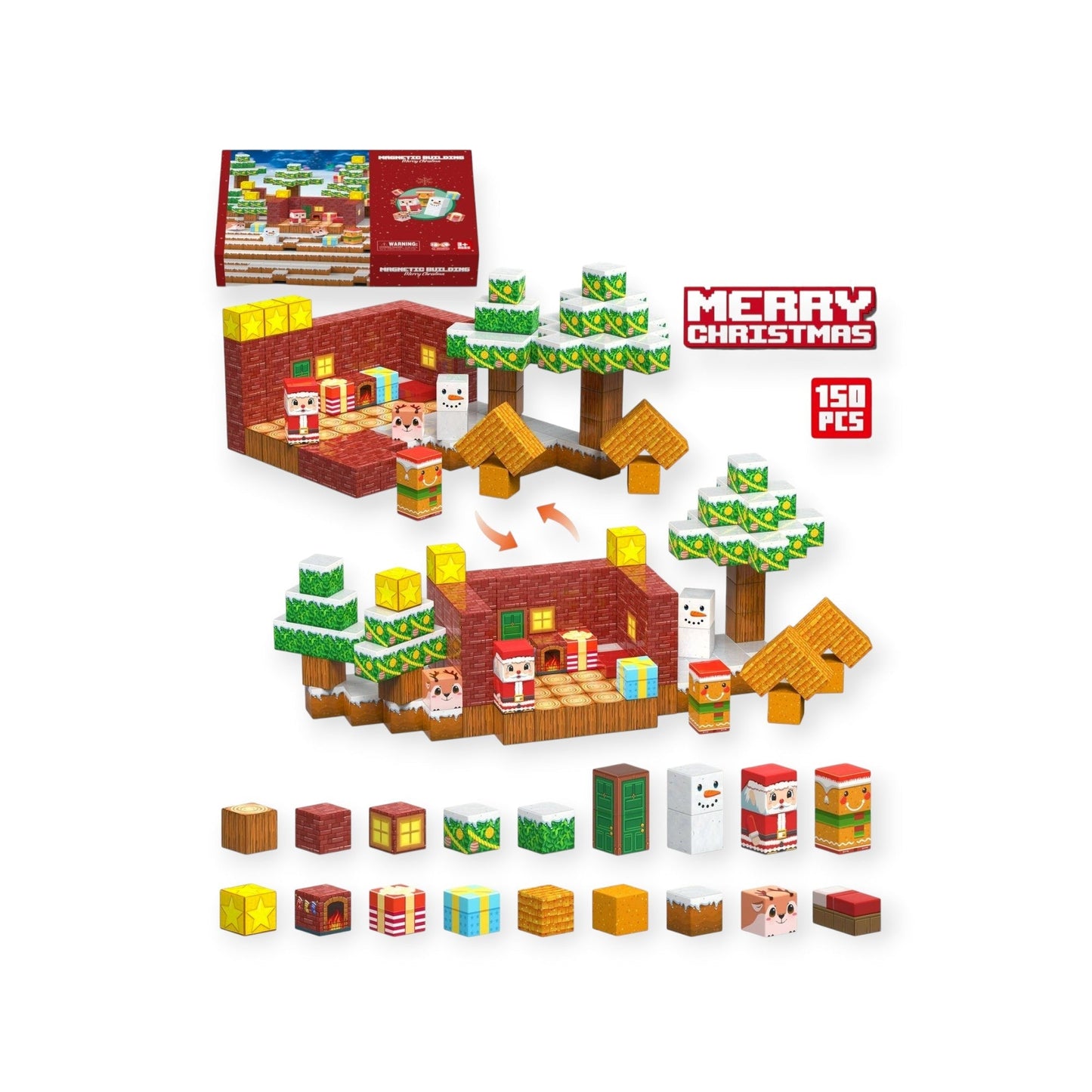 Montessori Christmas Magnetic Blocks