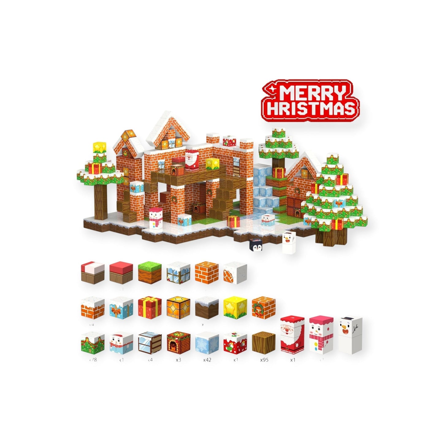 Montessori Christmas Magnetic Blocks