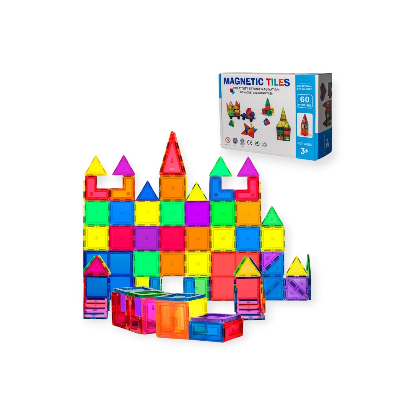 Montessori Magnetic Building Blocks (60 pcs)
