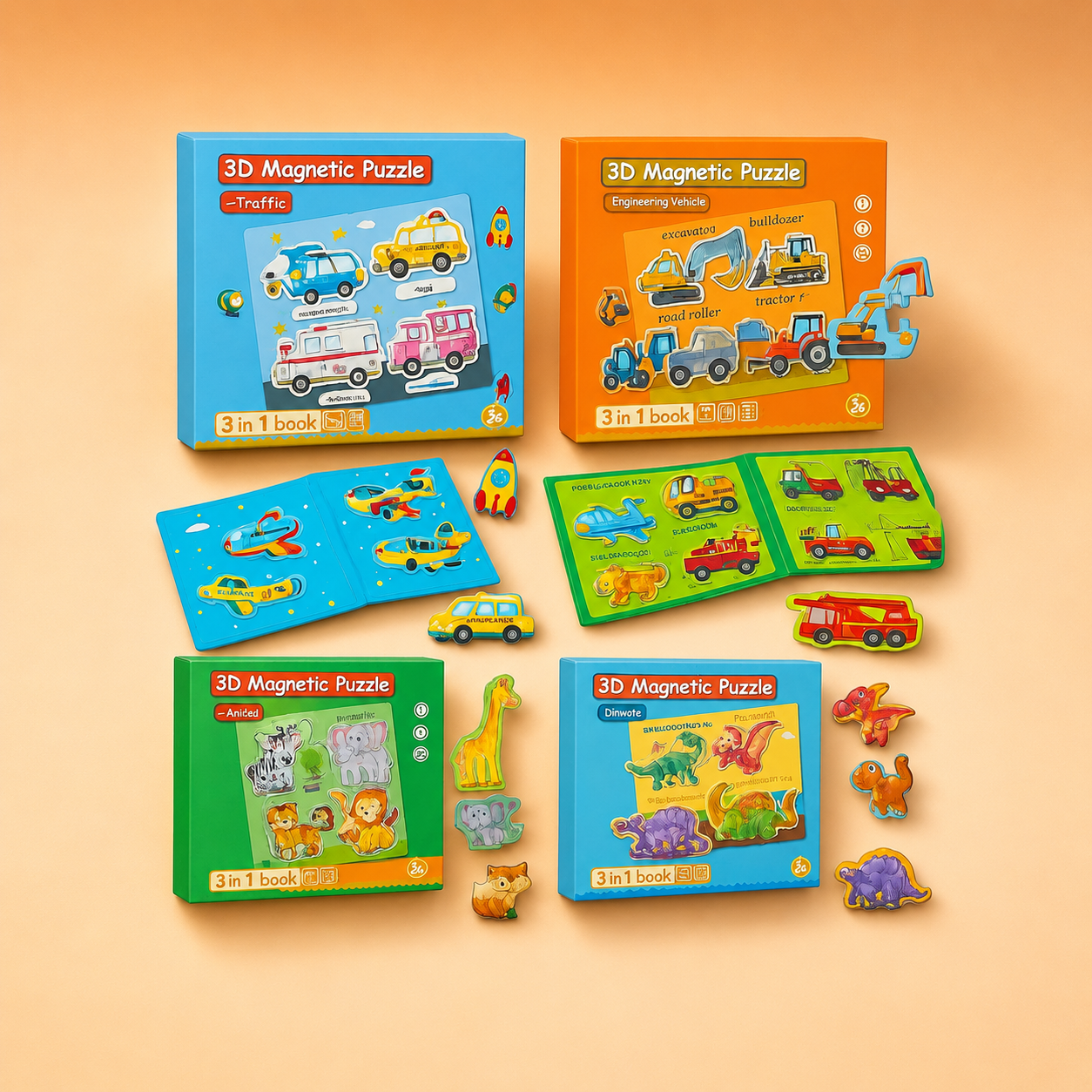 Montessori Magnetic Story Puzzle Books