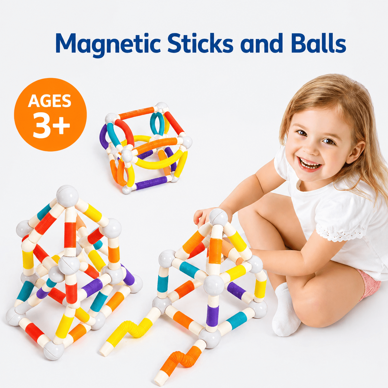 Montessori Magnetic Wand Building Set