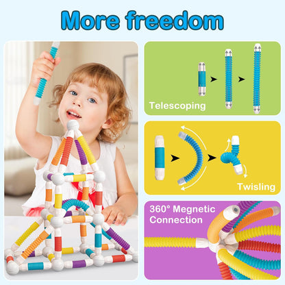 Montessori Magnetic Wand Building Set