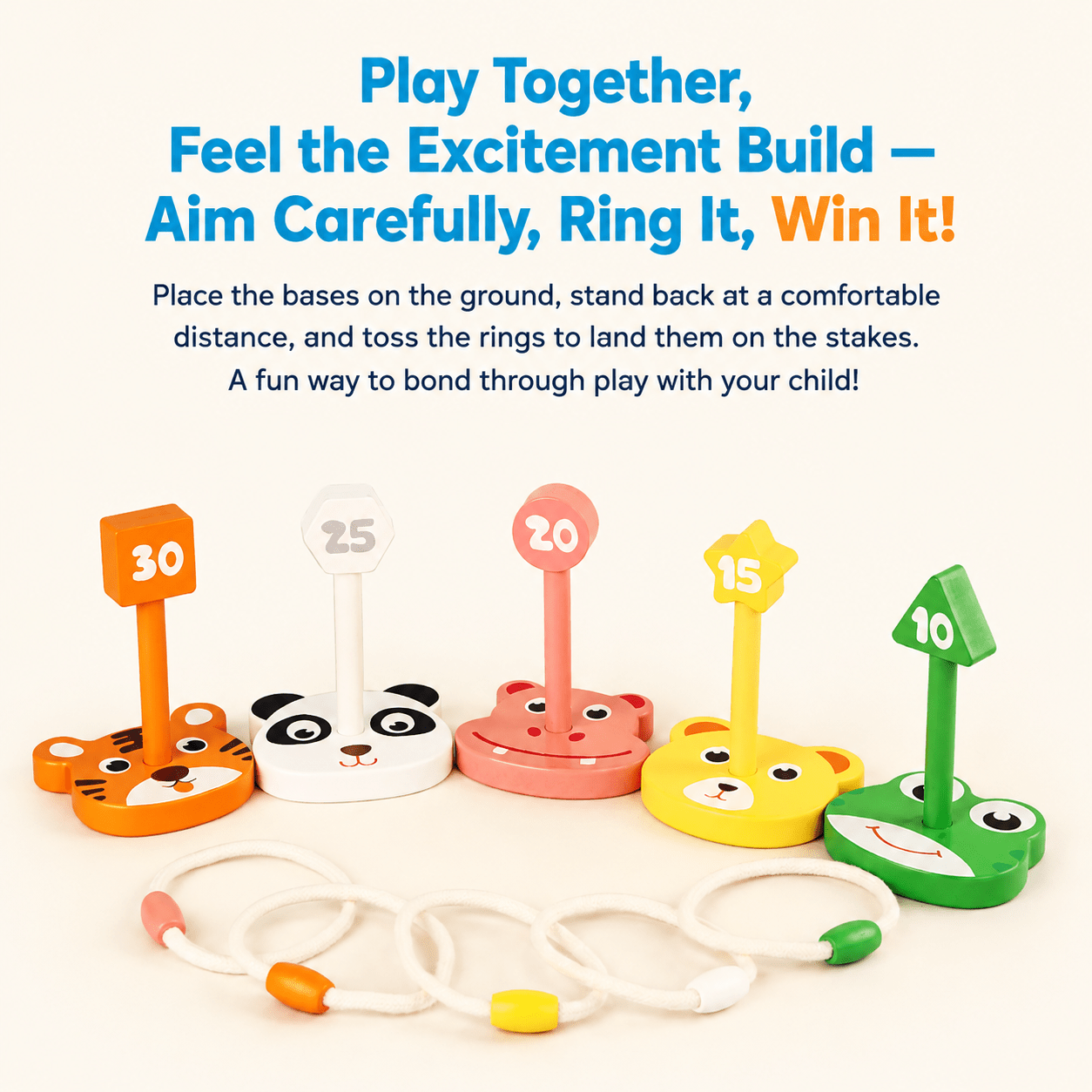 Montessori Outdoor Animal Ring Toss Kit