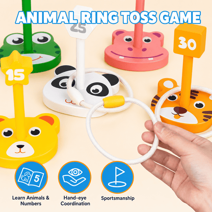 Montessori Outdoor Animal Ring Toss Kit