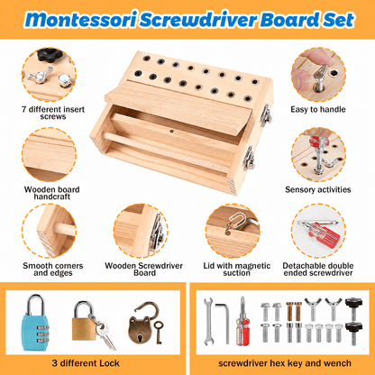 Montessori Screwdriver Board Set 18-in-1