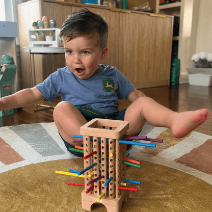 Montessori Stick Drop Tower Game