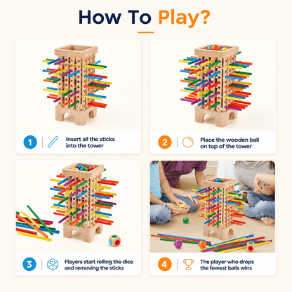 Montessori Stick Drop Tower Game
