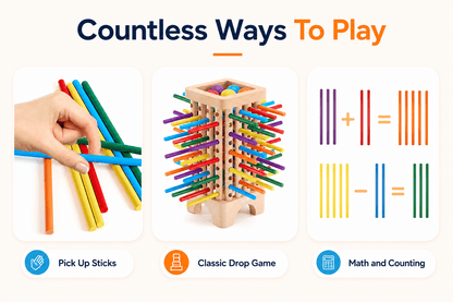 Montessori Stick Drop Tower Game